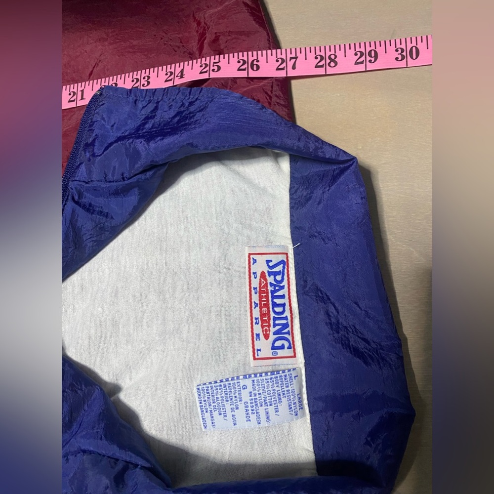 Spalding windbreaker track suit jacket, lined full‎ zip unisex size large - Picture 10 of 10